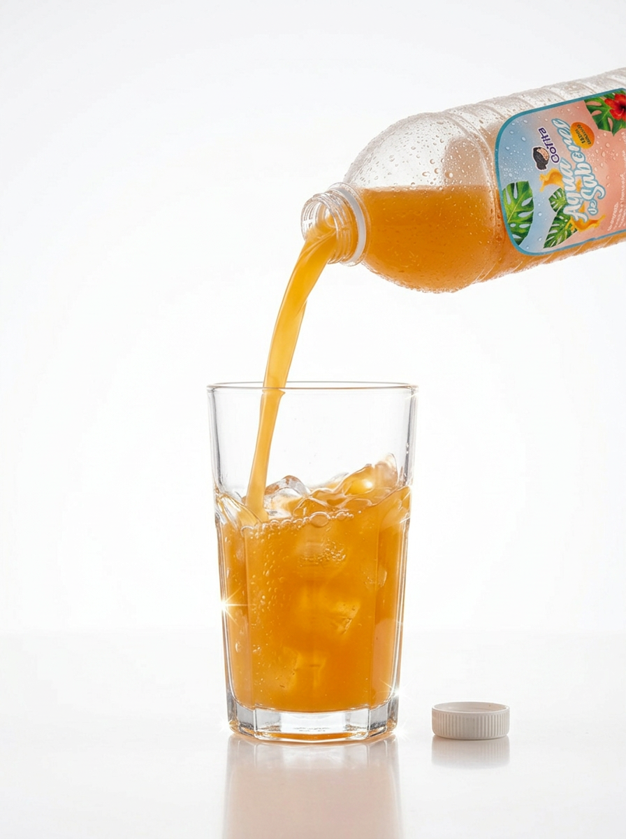 Agua de sabor GoTita servida en vaso con hielo